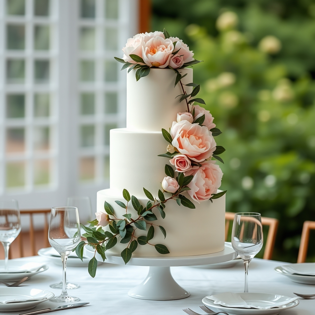 tartas de boda florales