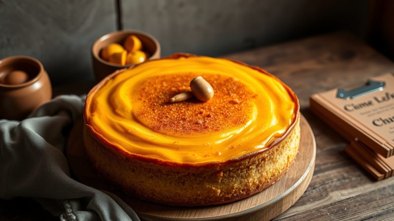 tarta de yema y almendra