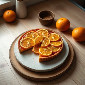 Tarta de Santiago con naranja
