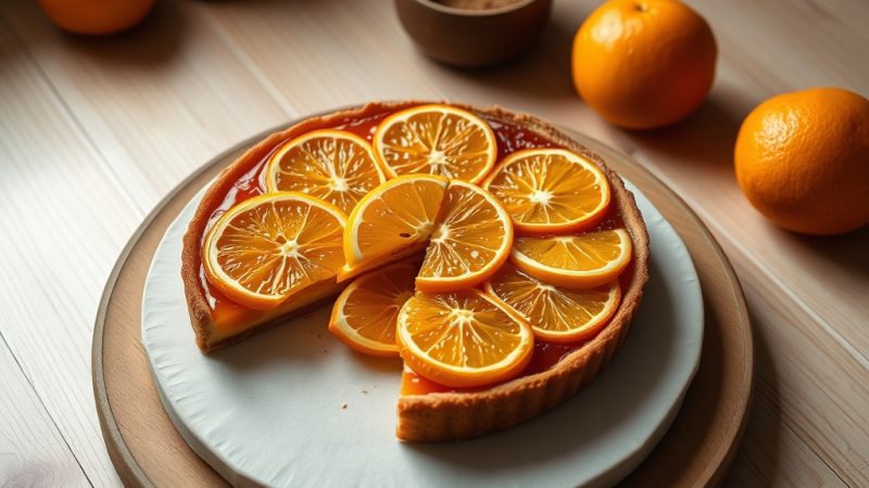 Tarta de Santiago con naranja