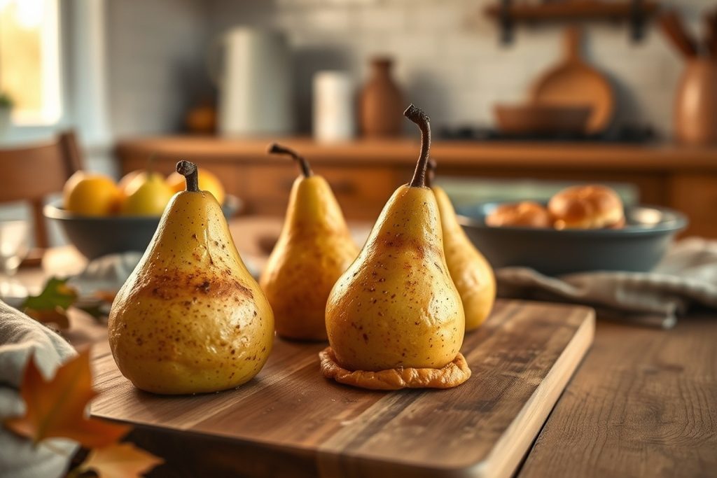 peras al horno con hojaldre