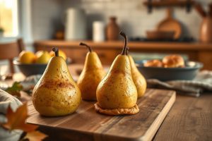 peras al horno con hojaldre