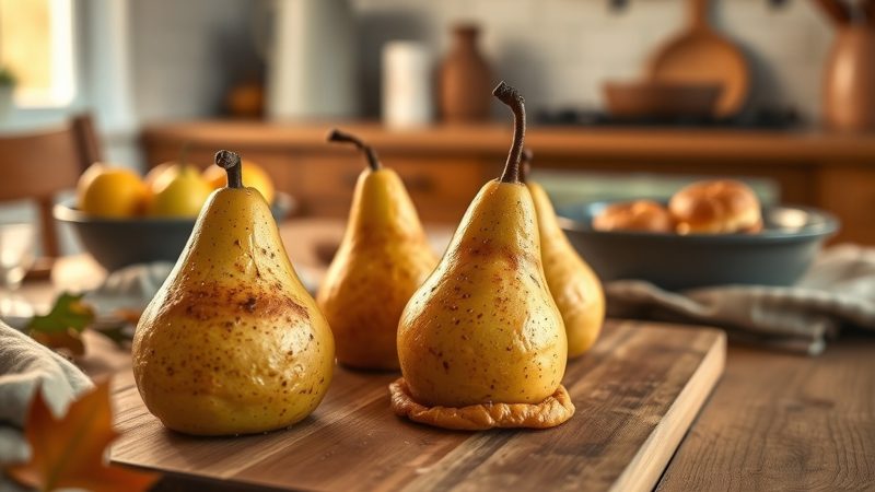 peras al horno con hojaldre