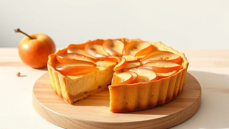 tarta de manzana con crema pastelera y hojaldre
